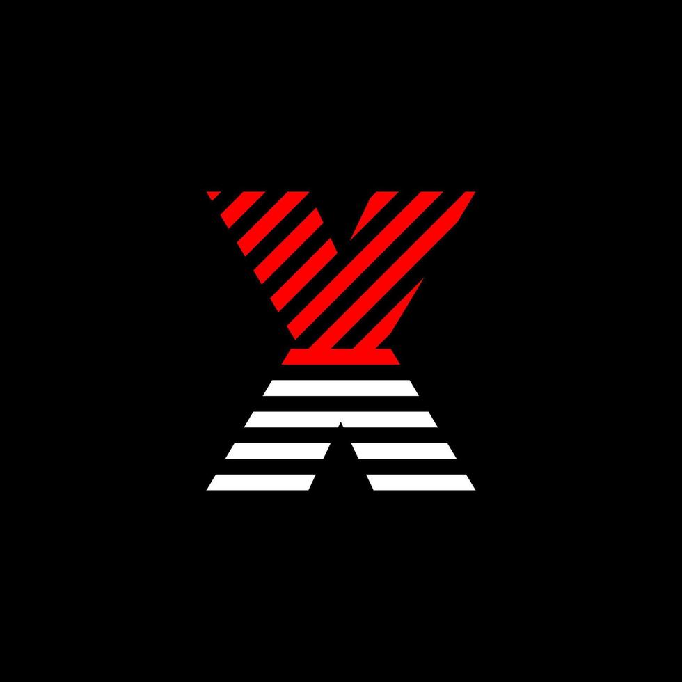 Abstract Letter X Line. Transition color linear logo. Linear modern lettering lines. Font alphabet template. Set logo thin line clean style, black background. vector