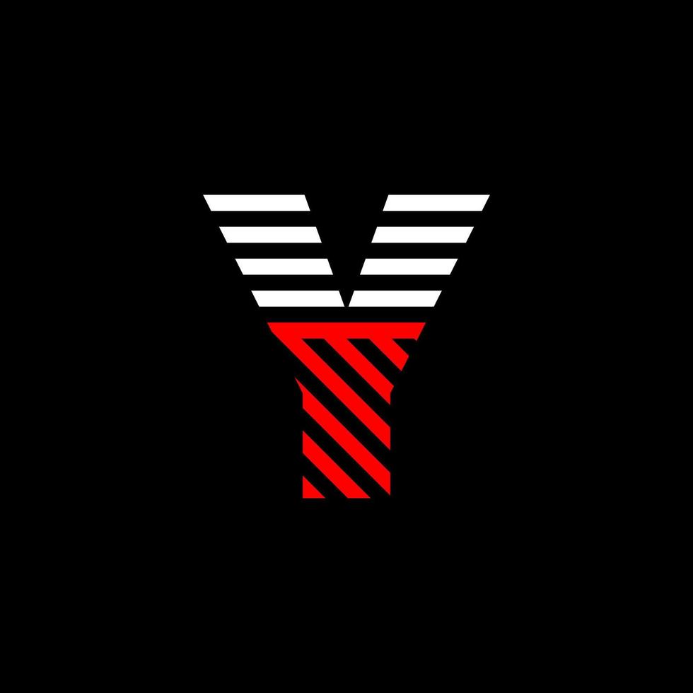 Abstract Letter Y Line. Transition color linear logo. Linear modern lettering lines. Font alphabet template. Set logo thin line clean style, black background. vector