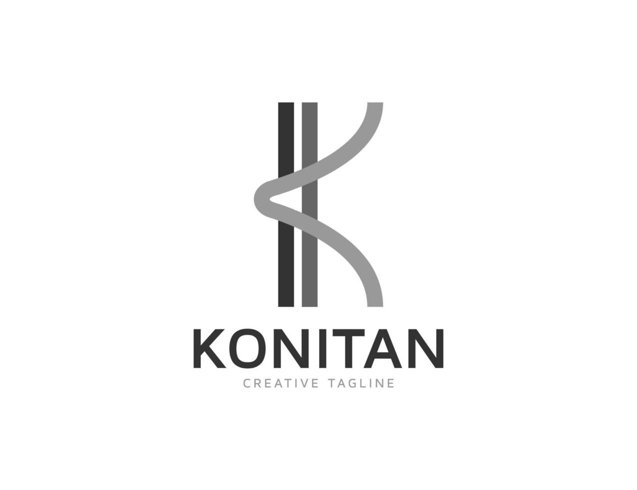 plantilla de diseño de logotipo de letra k minimalista vector