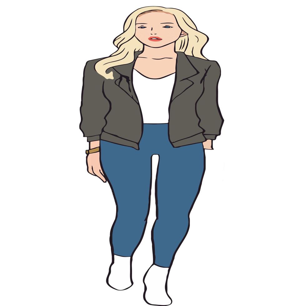 Bleached Blonde Model Posing vector