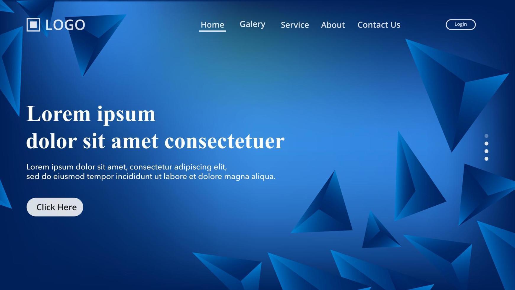 abstract blue gradient background, modern and clean landing page concept vector