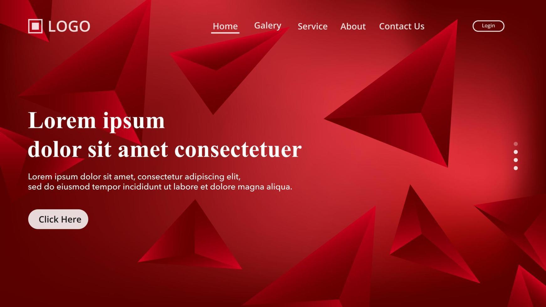 abstract red gradient background, modern and clean landing page concept vector