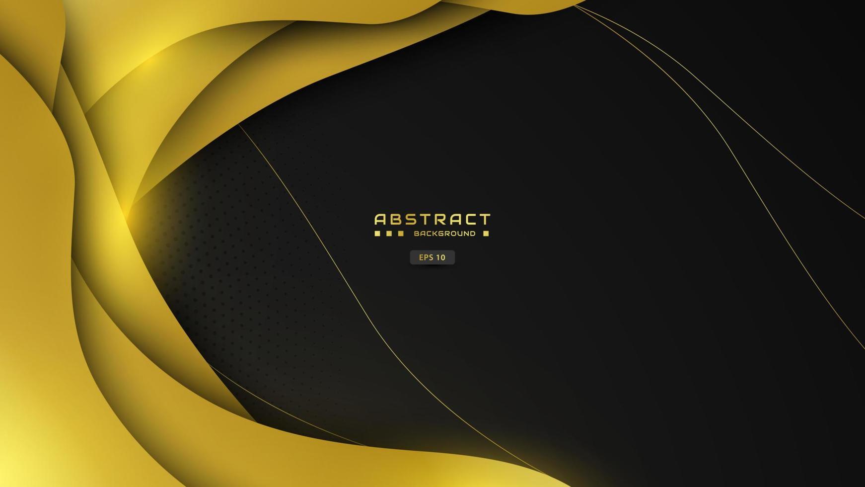 Abstract luxury background with round gold shape and deep shadow vector