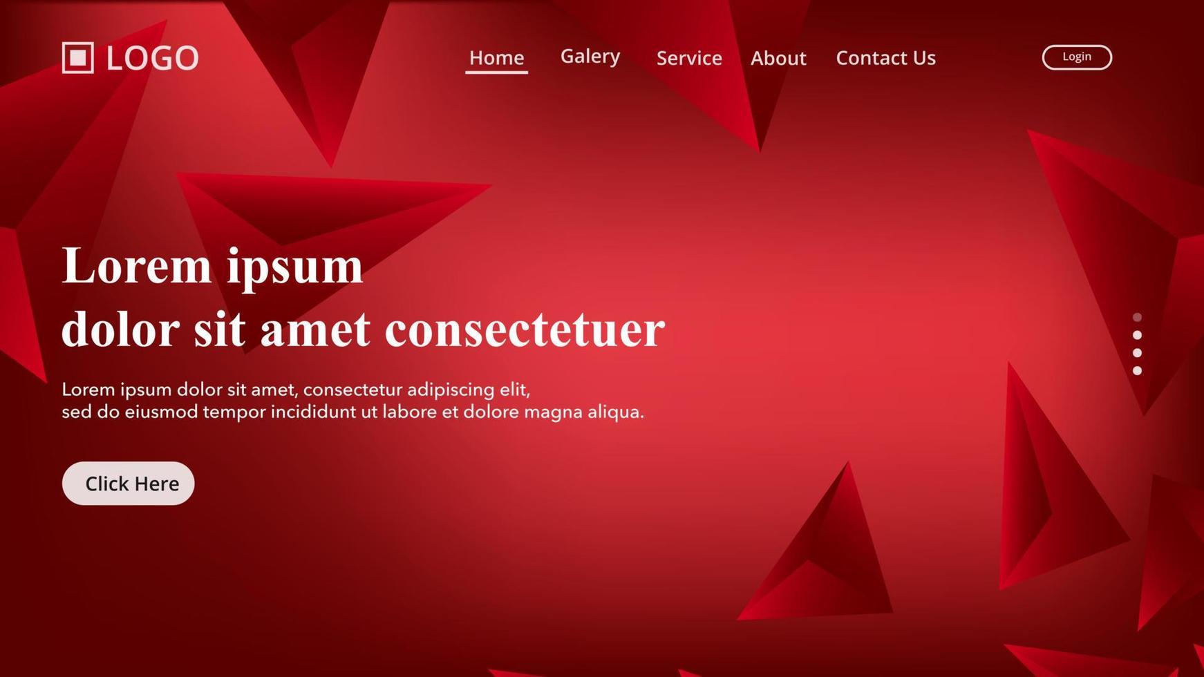 abstract red gradient background, modern and clean landing page concept vector