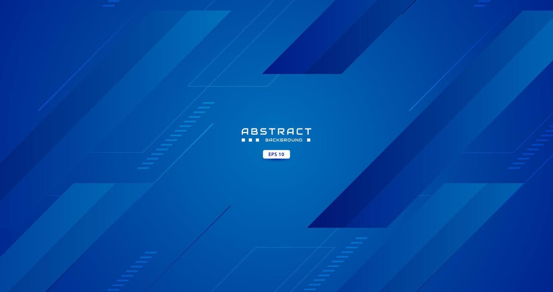 fondo azul con forma cuadrada abstracta, concepto de banner dinámico y deportivo. vector