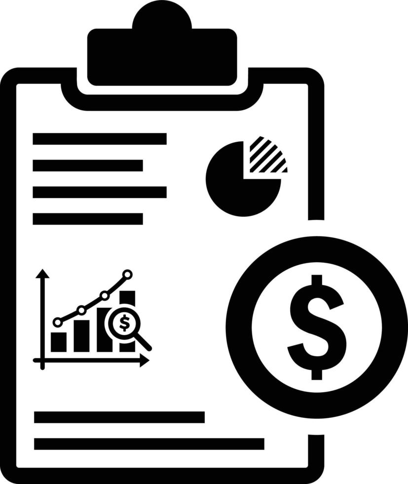 icono de informe financiero vector