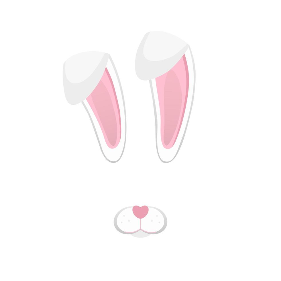 máscara de Pascua con orejas de conejo aislado vector