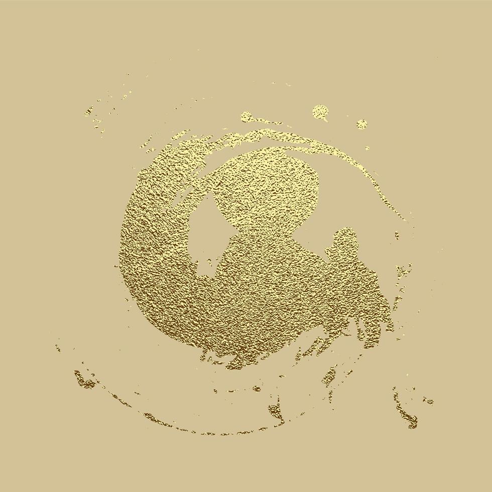 Vector gold paint stroke. Abstract gold glittering textured art illustration.