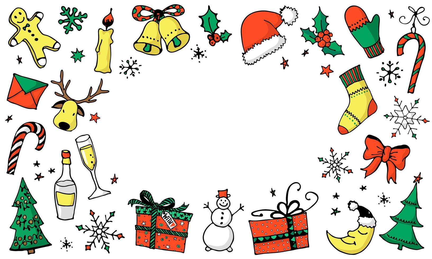 Christmas cartoon background with place for your text vector