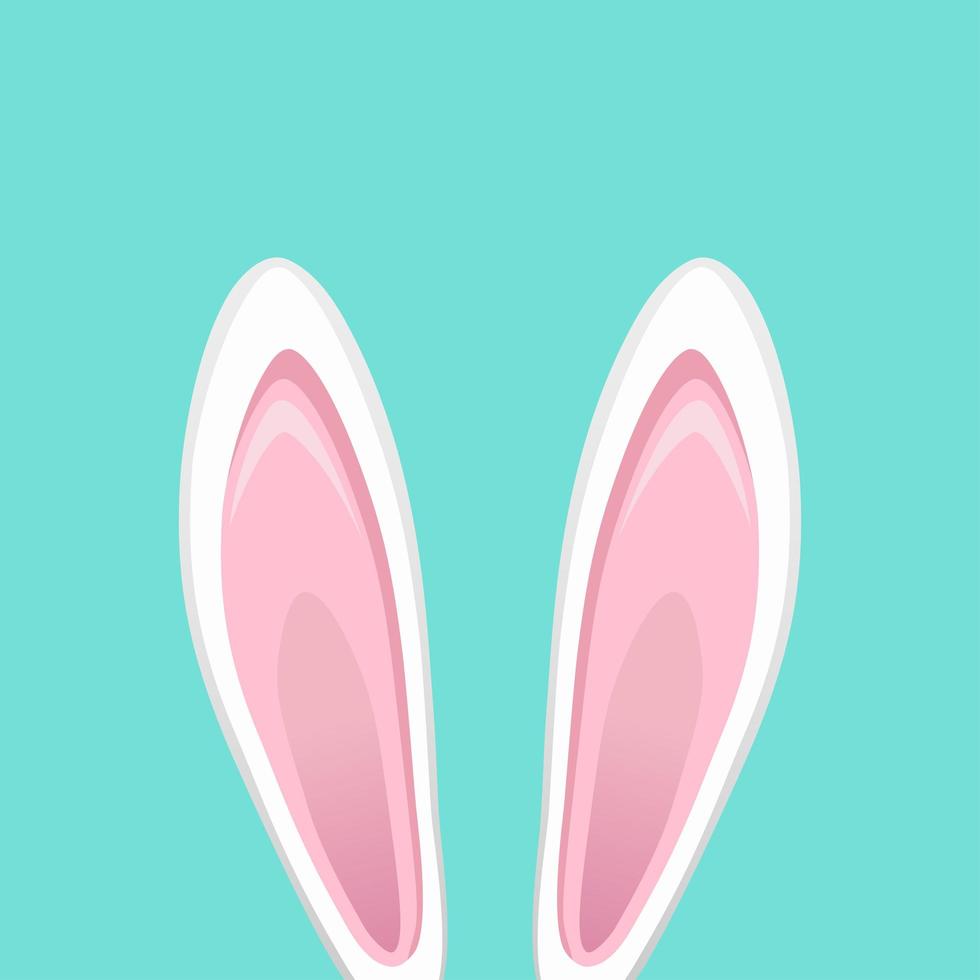 Fondo de Pascua con orejas de conejo aislado vector