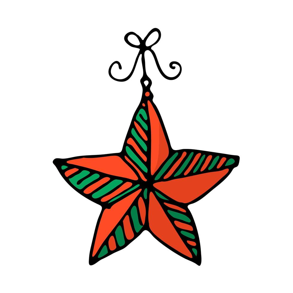 Doodle color Christmas icon. vector