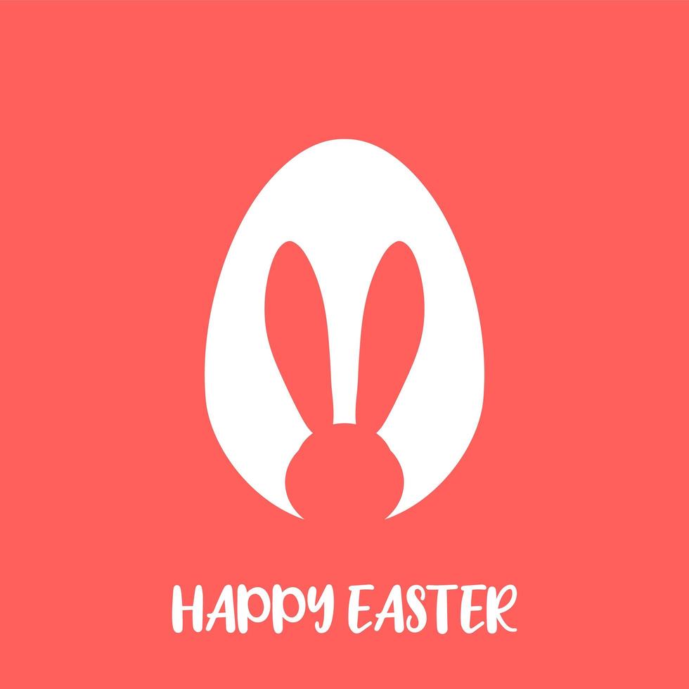 Easter egg shape with bunny ears silhouette vector