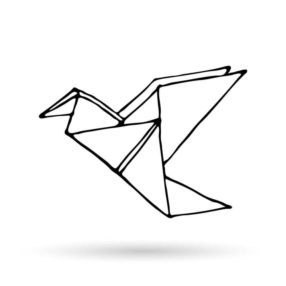Origami doodle simple icon. vector