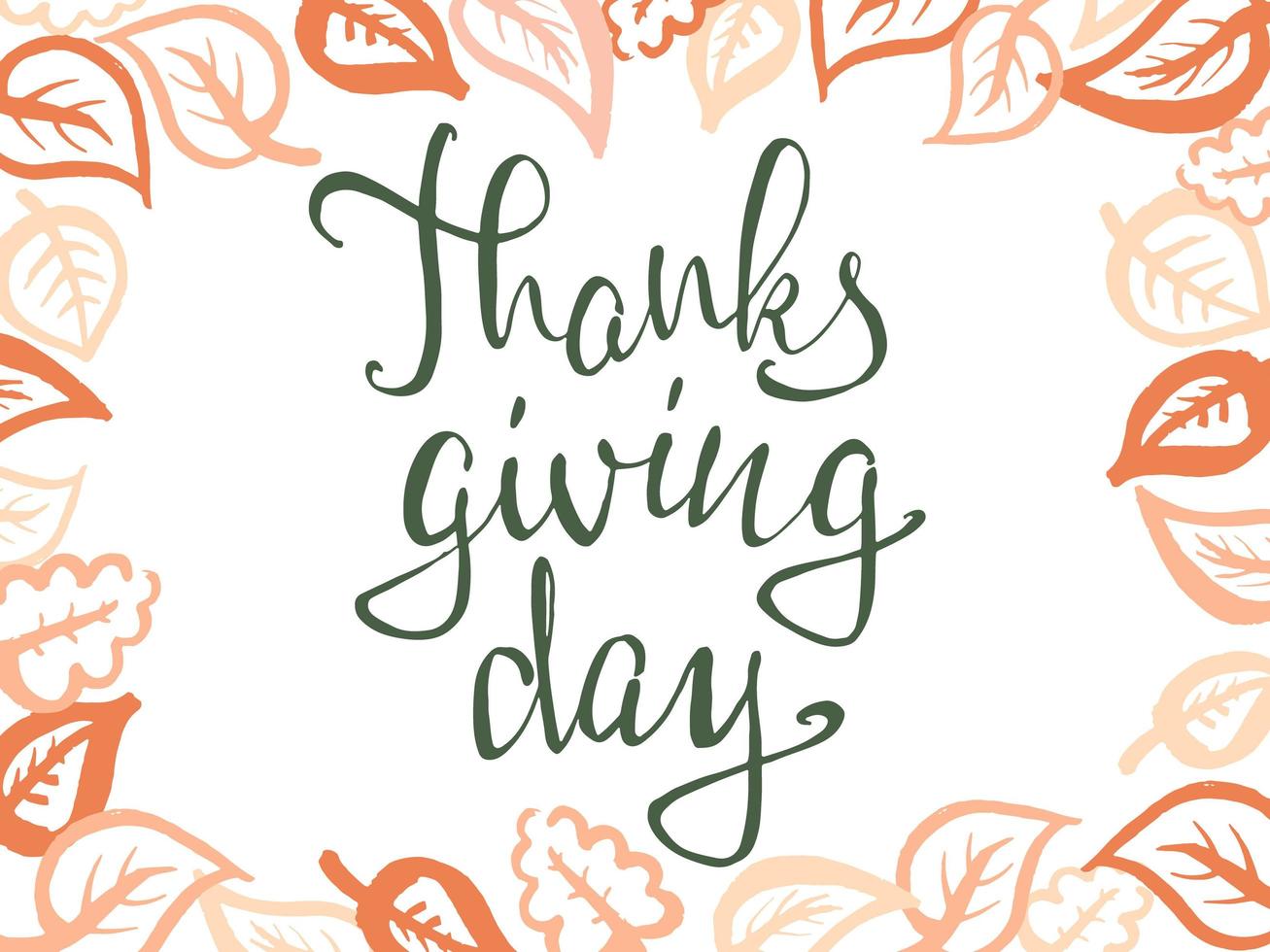 Hand drawn Happy Thanksgiving typography. Calligraphy lettering vector