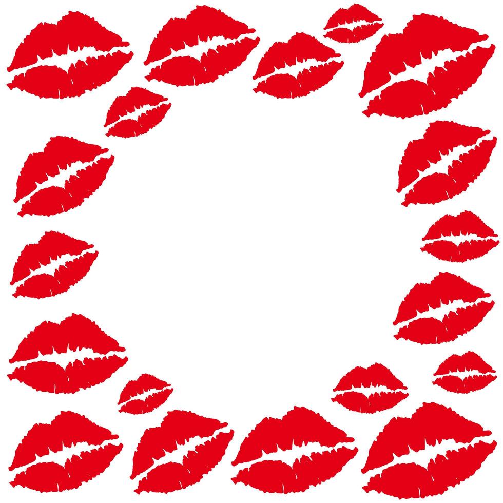 Set of lips silhouettes. Vector illusttration