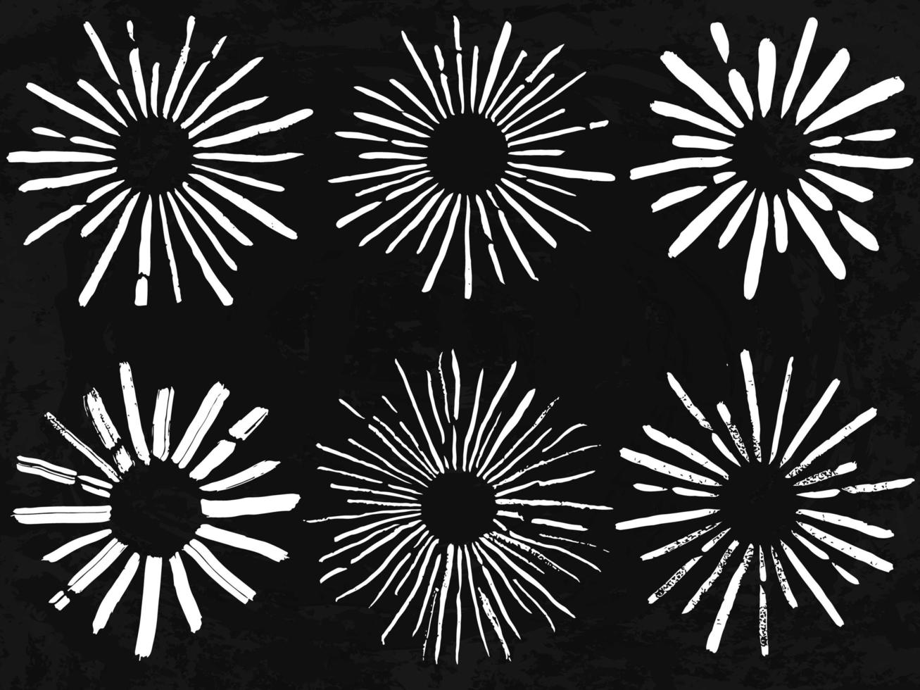 Hand drawn sunbursts vector