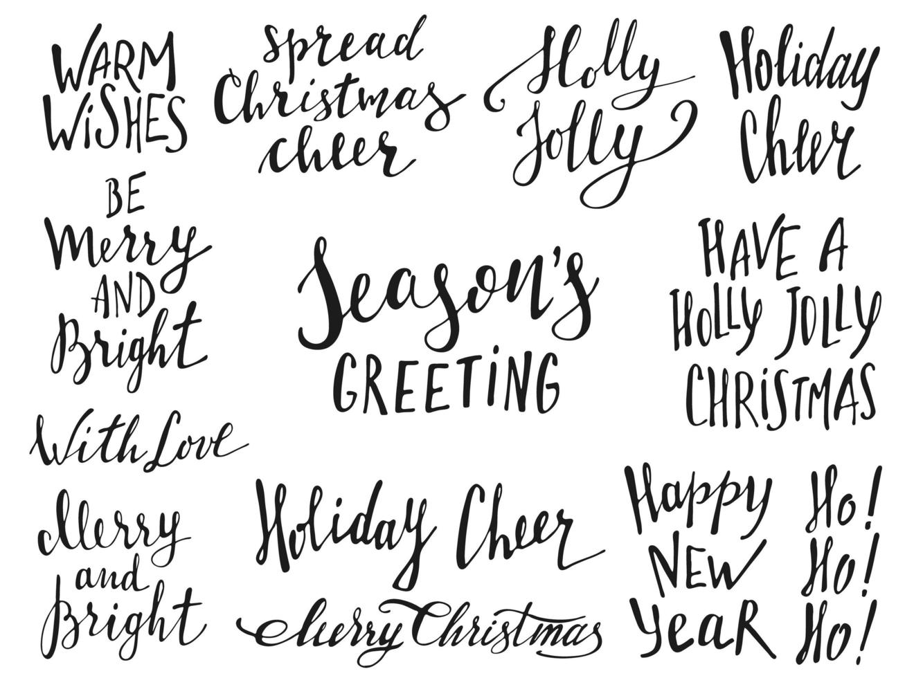Merry Christmas Lettering Design. Greeting text. Vector illustration EPS10