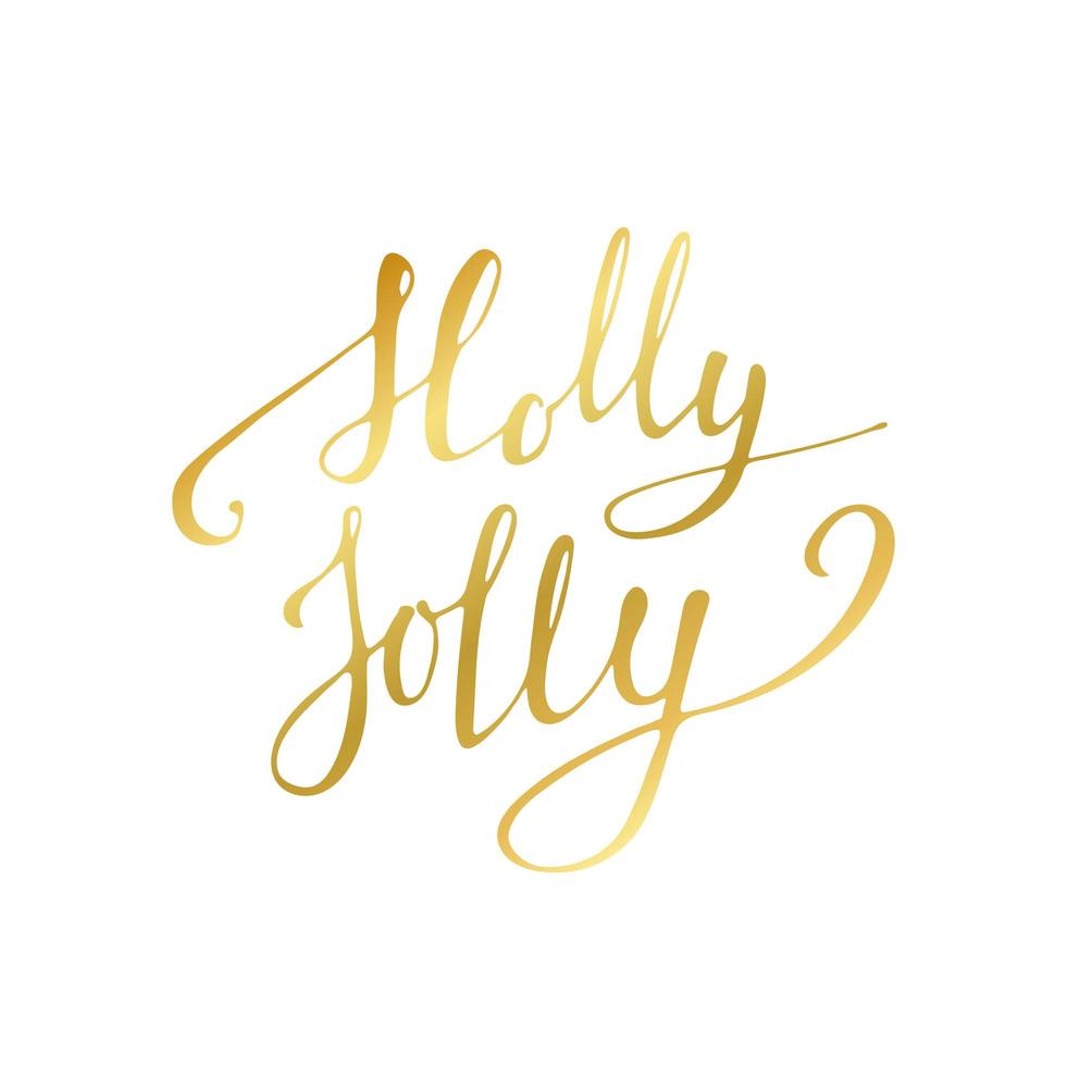 Merry Christmas gold Lettering Design. Greeting text. Vector illustration EPS10