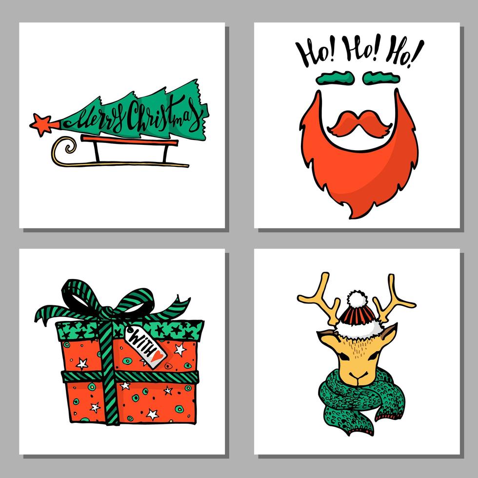 Doodle Christmas set vector