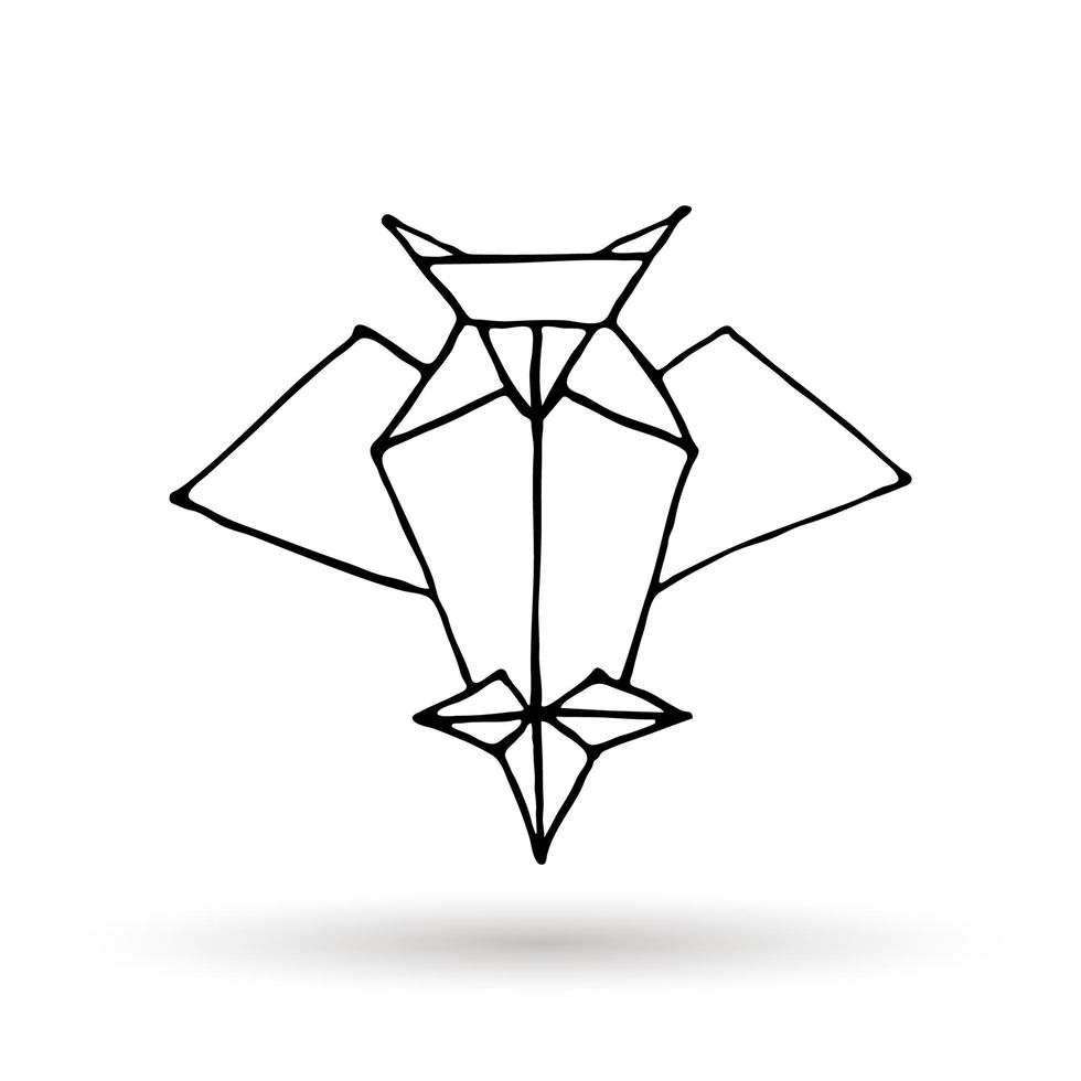 Origami doodle simple icon. vector