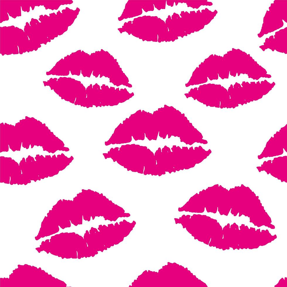 Pink lips seamless pattern. Vector