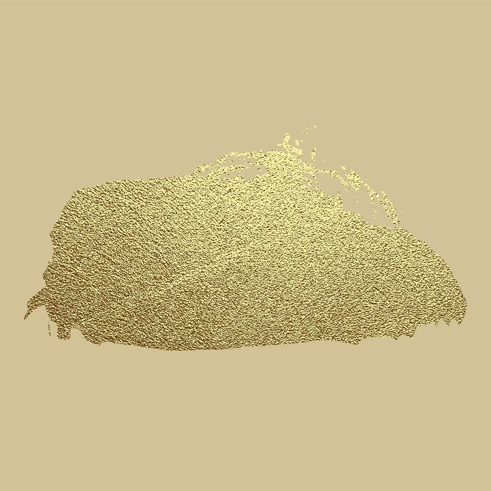 Vector gold paint stroke. Abstract gold glittering textured art illustration.