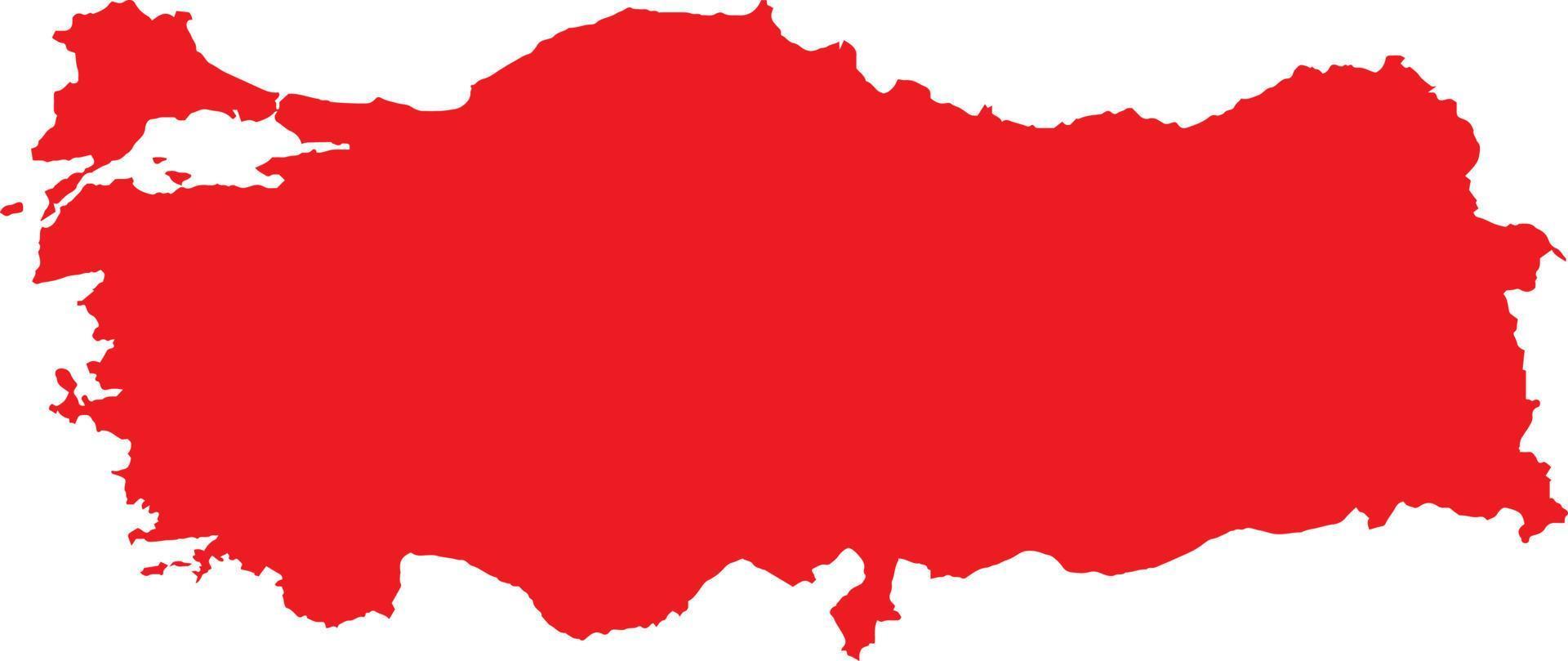 Red colored Turkey outline map. Political turkish map. Vector illustration