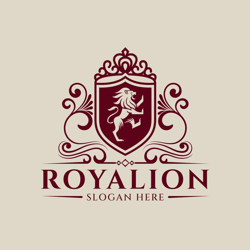 diseño de logotipo de león heráldico vector