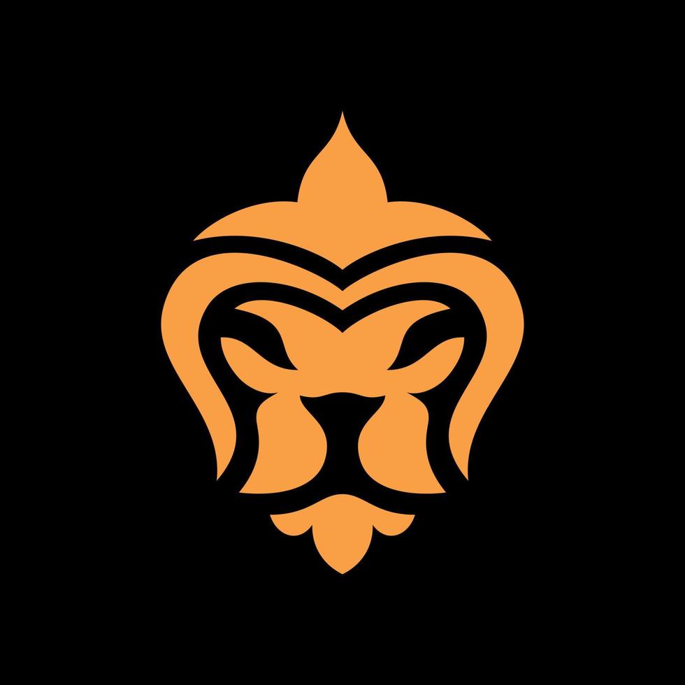 Lion head logo design template vector