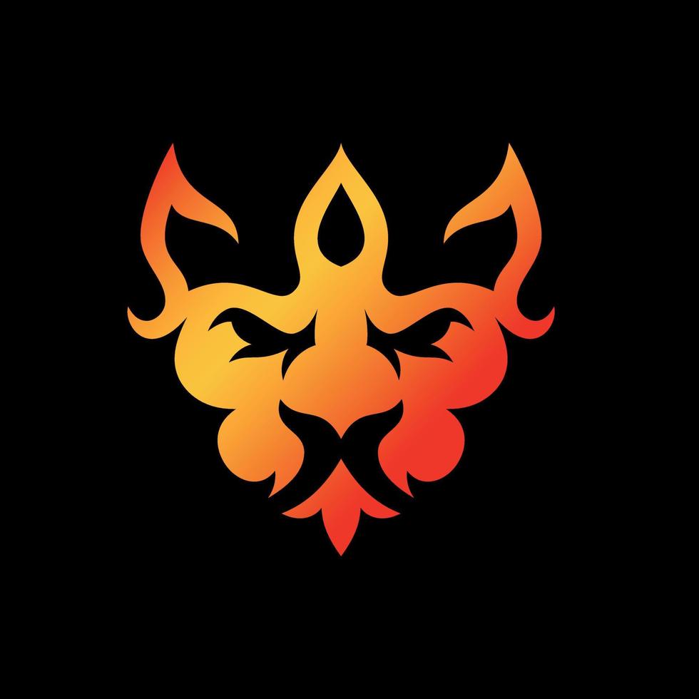plantilla de diseño de logotipo de fuego de león vector