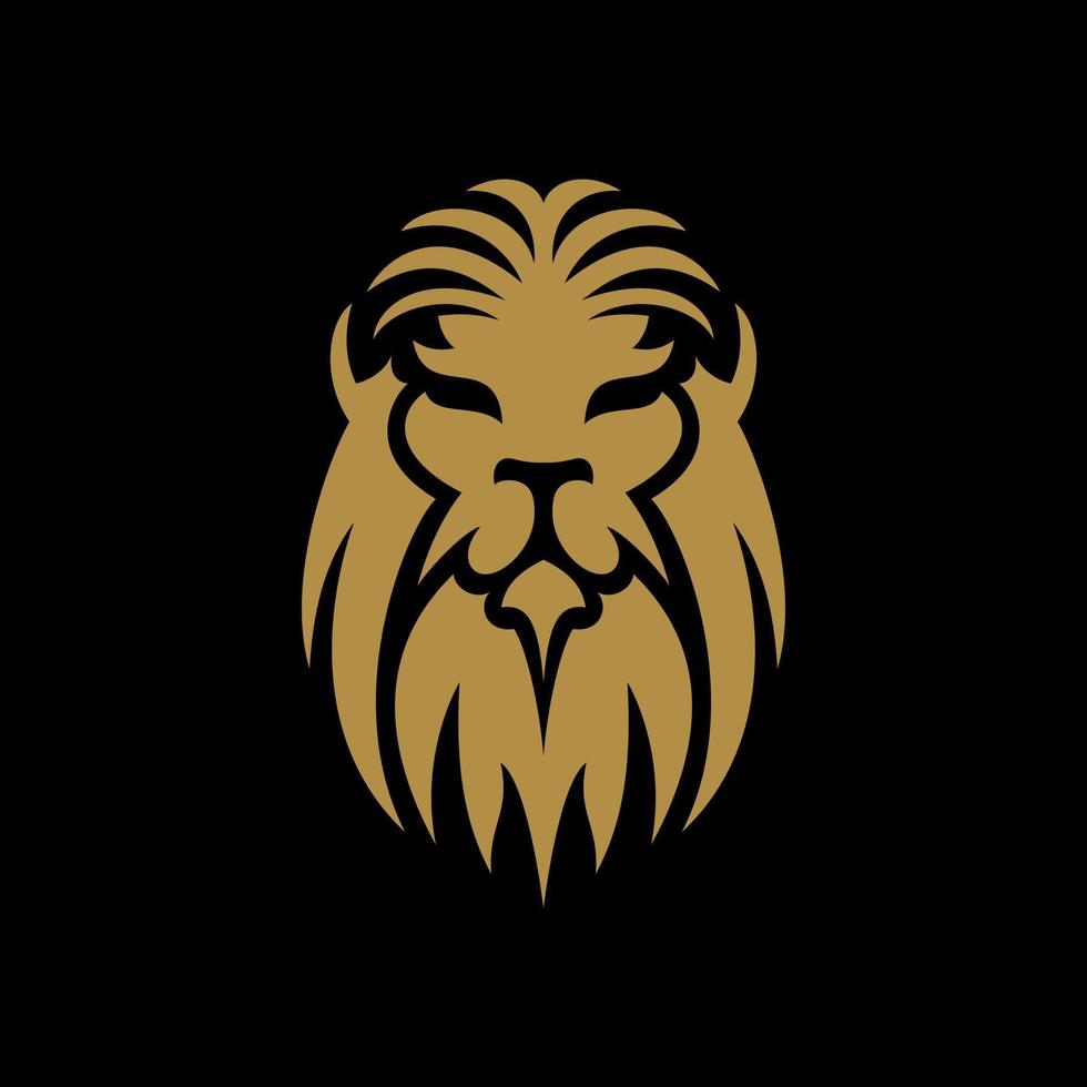 Lion head logo design template vector