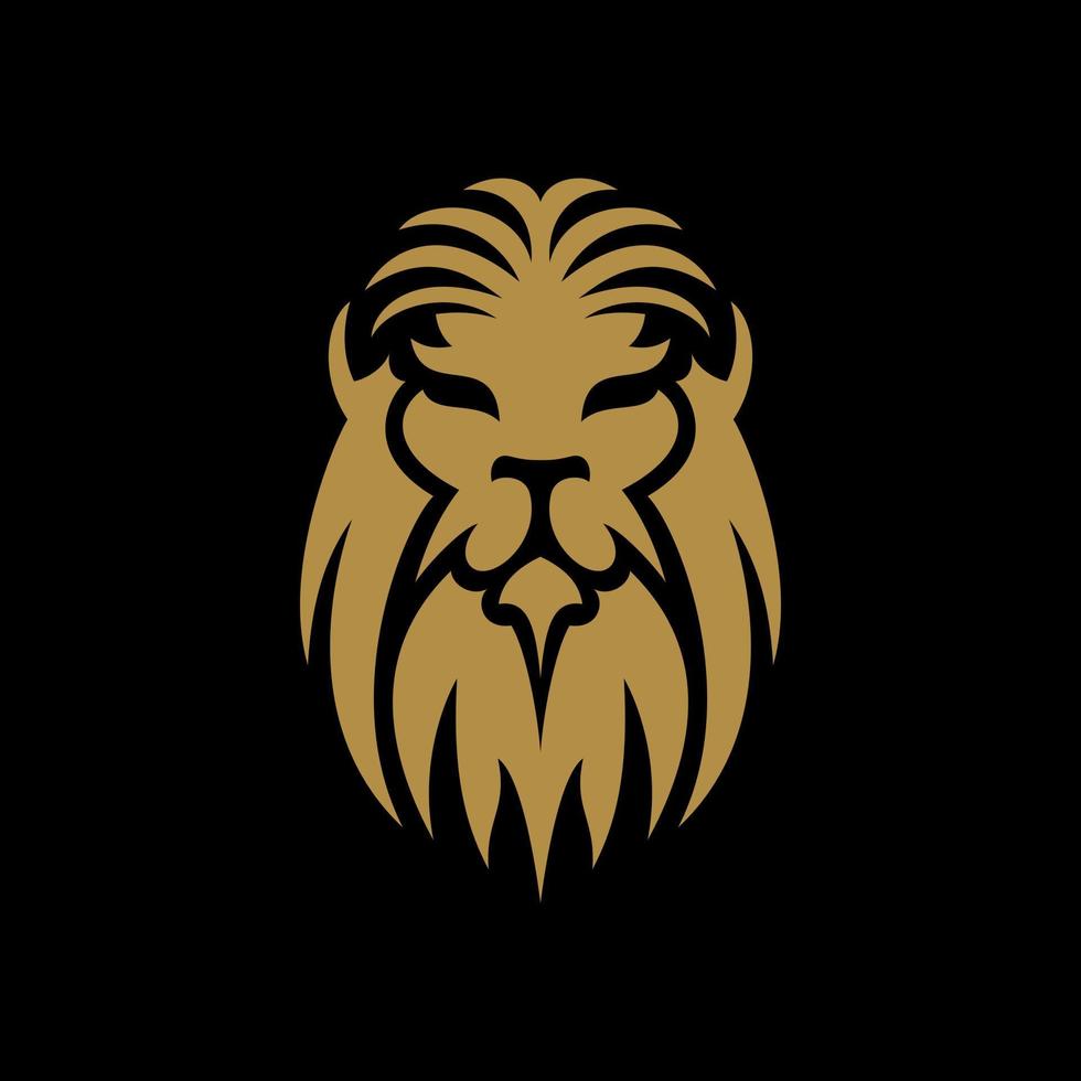 Lion head logo design template vector