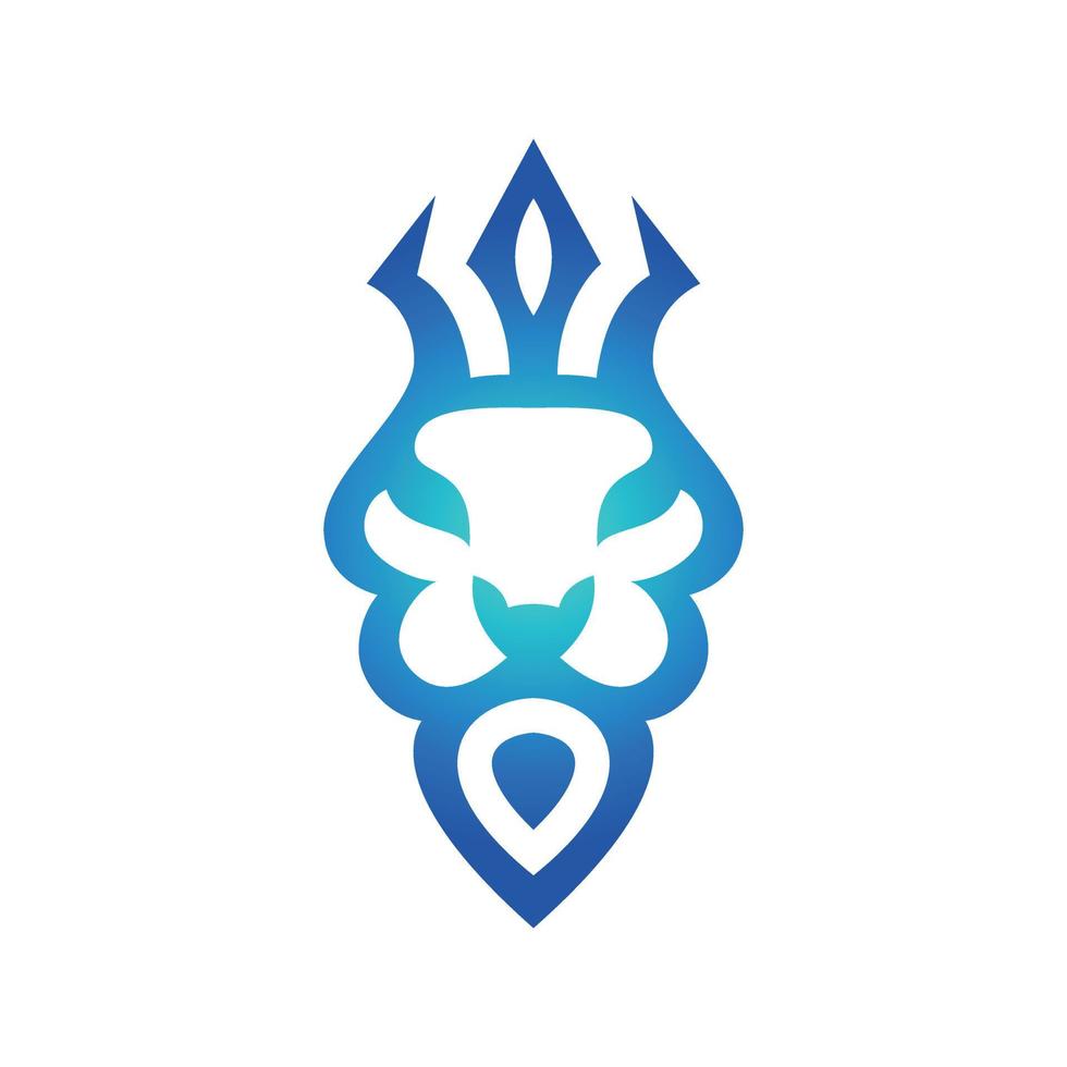 Lion sword logo design template vector