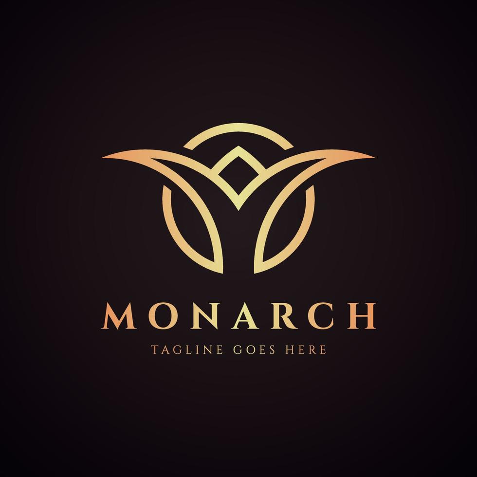 Luxury monarch logo vector