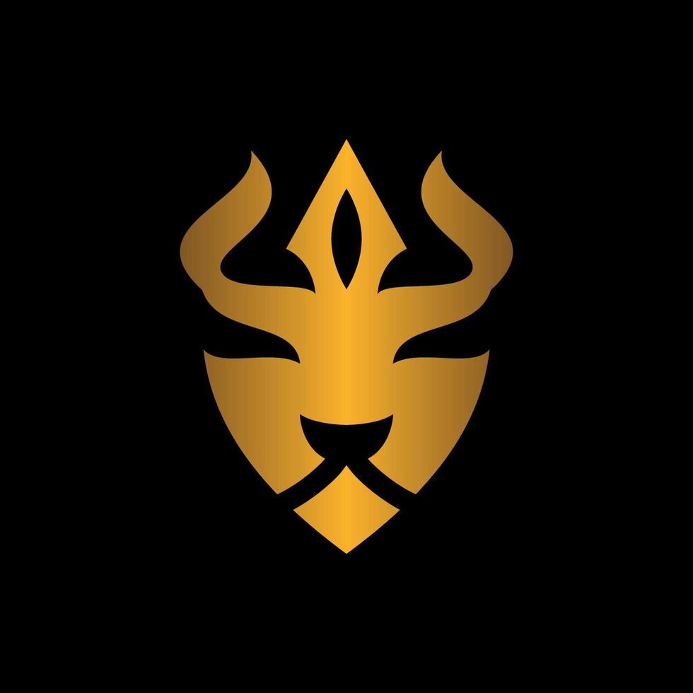Lion sword logo design template vector