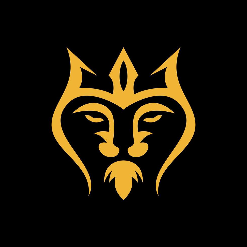 Lion sword logo design template vector