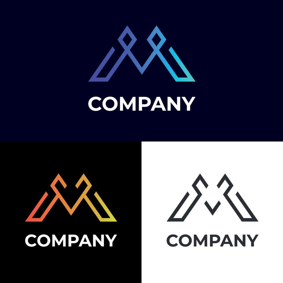 Letter M logo design template vector