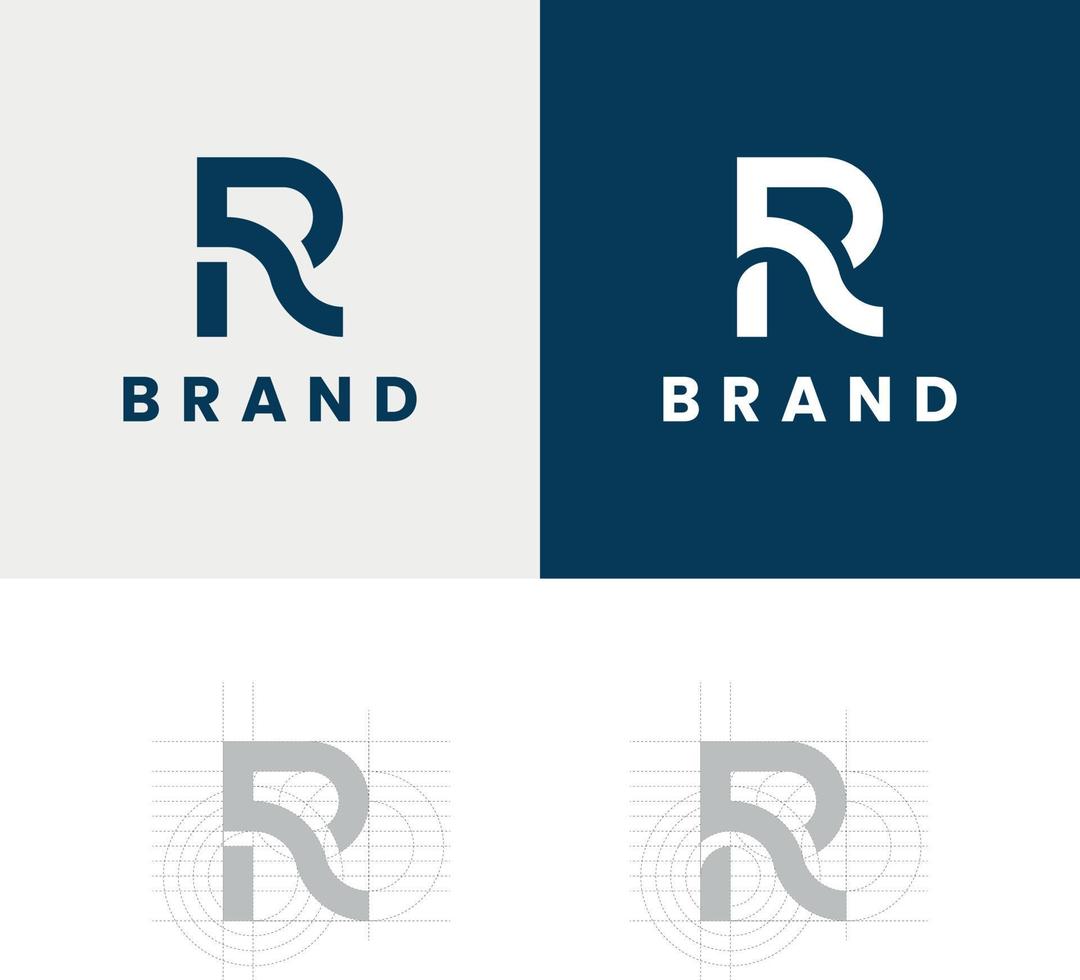 Letter R logo design template vector