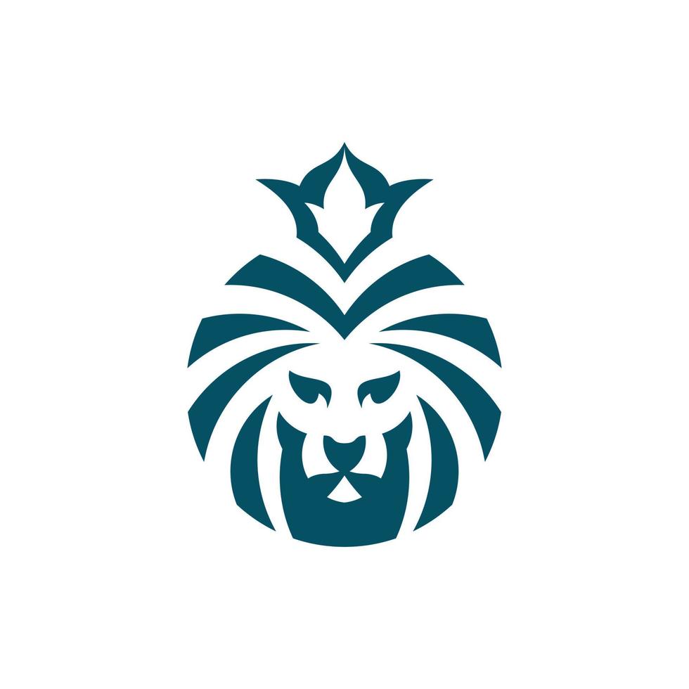 Lion head logo design template vector