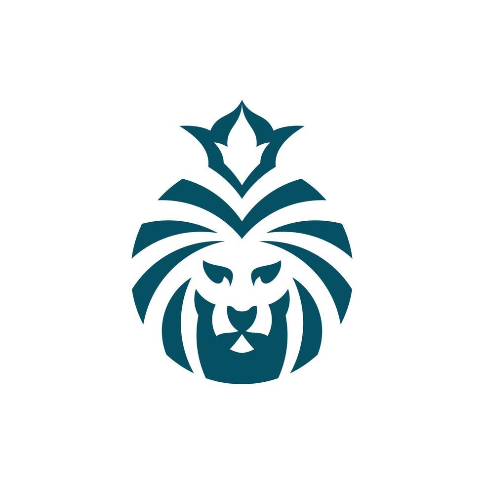 Lion head logo design template vector