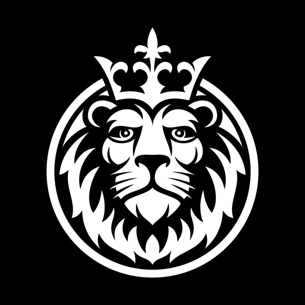 Lion head logo design template vector