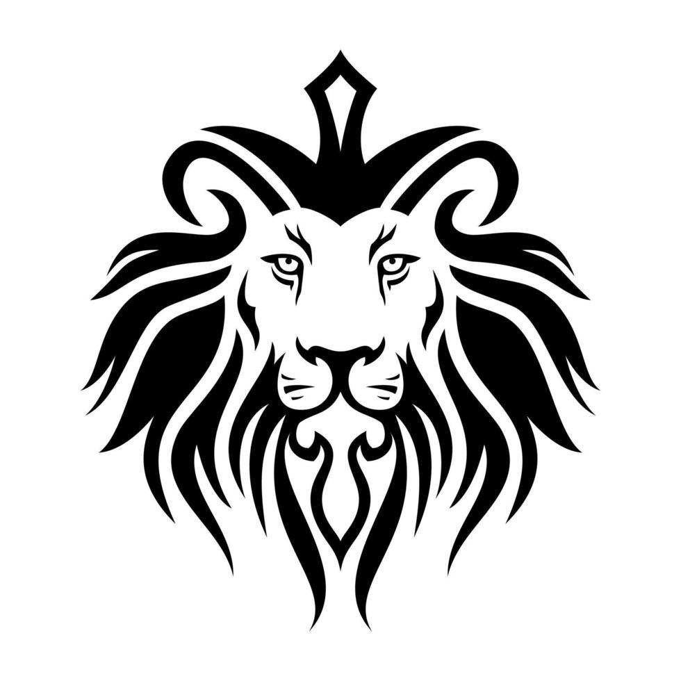 Lion head logo design template vector