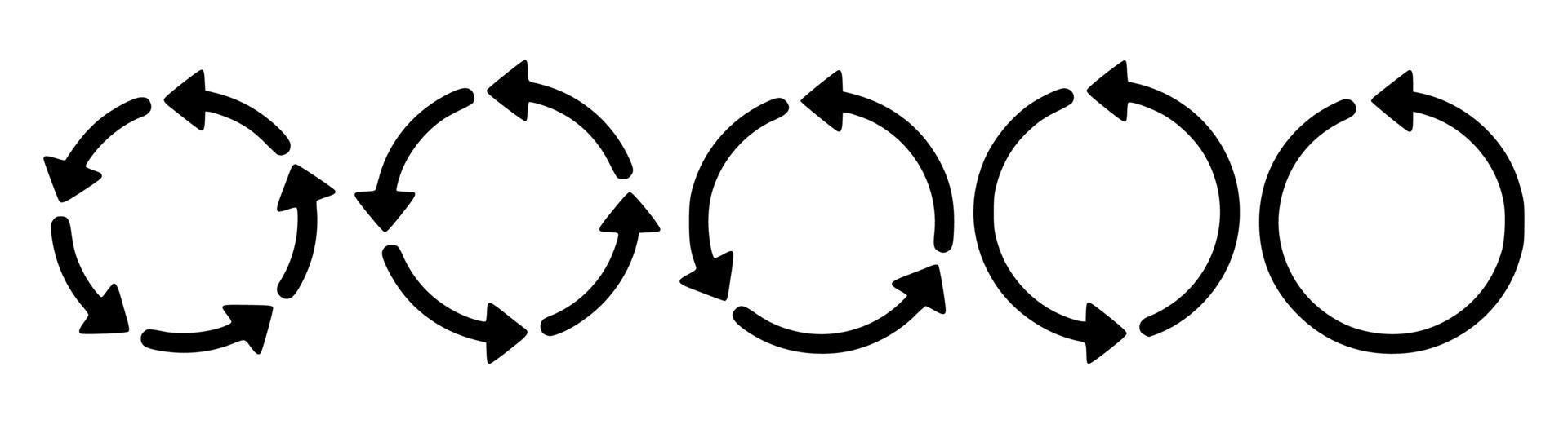 símbolo de reciclaje en blanco y negro vector
