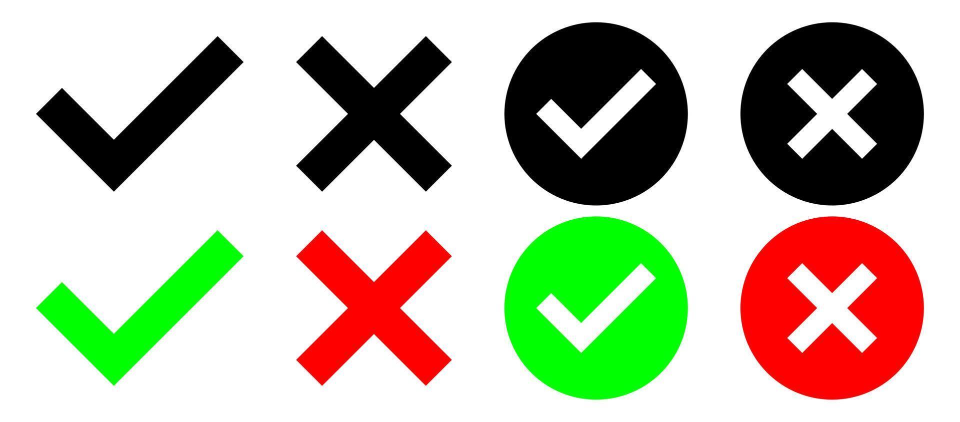 Checkmark and cross vector