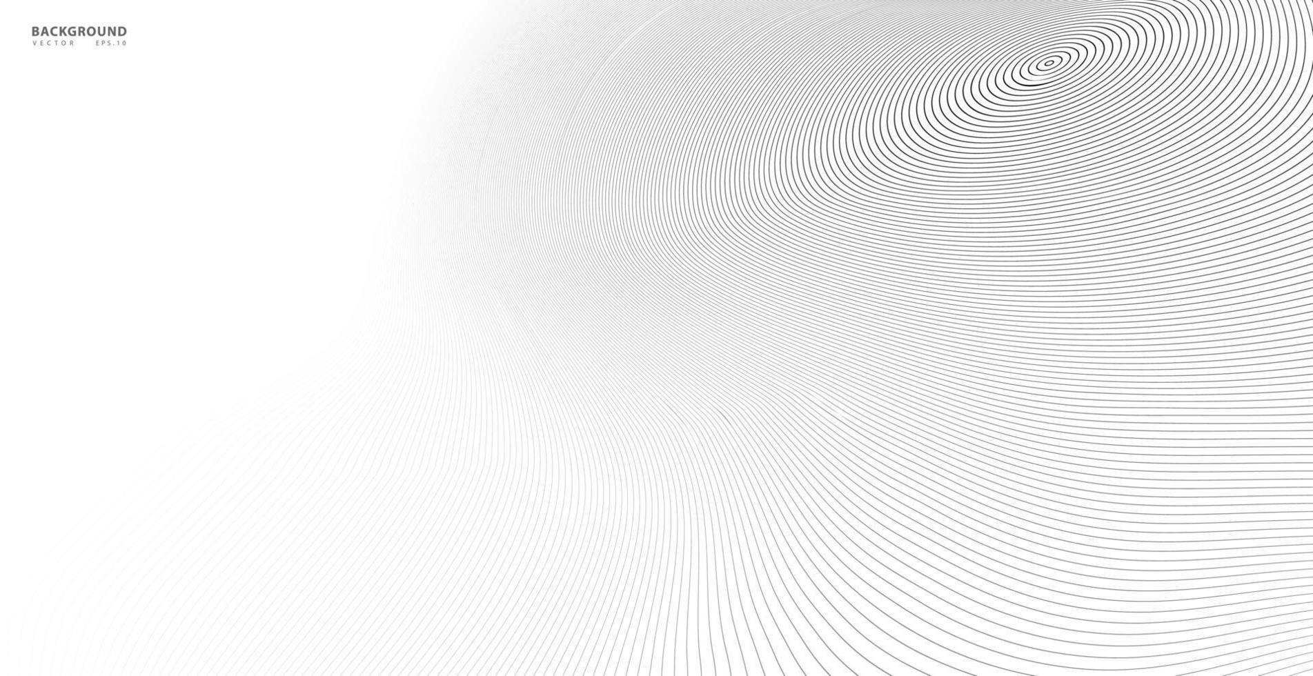 Abstract vector circle halftone black background. Gradient retro line pattern design. Monochrome graphic. Circle for sound wave. vector illustration