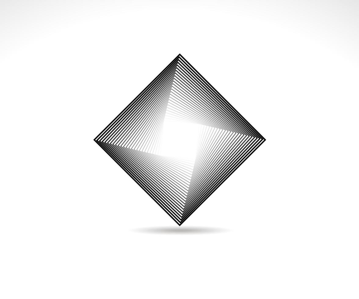 logotipo cuadrado geométrico. trazo de marco cuadrado. icono de línea, signo, símbolo, diseño plano, botón, web, marco de imagen. vector - ilustración eps 10.