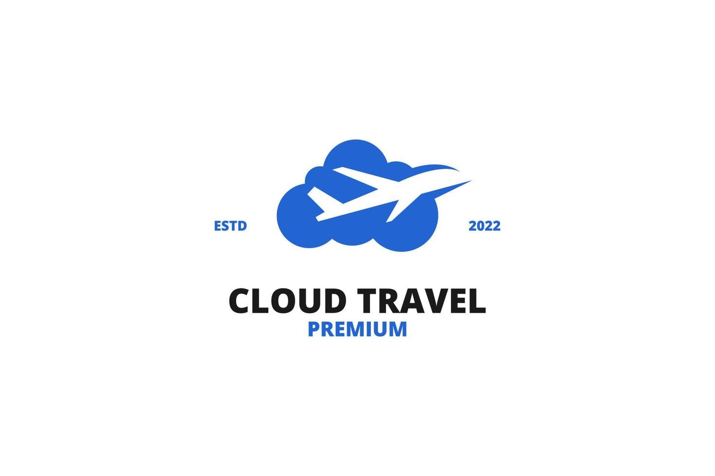 Cloud travel logo with plane icon design vector