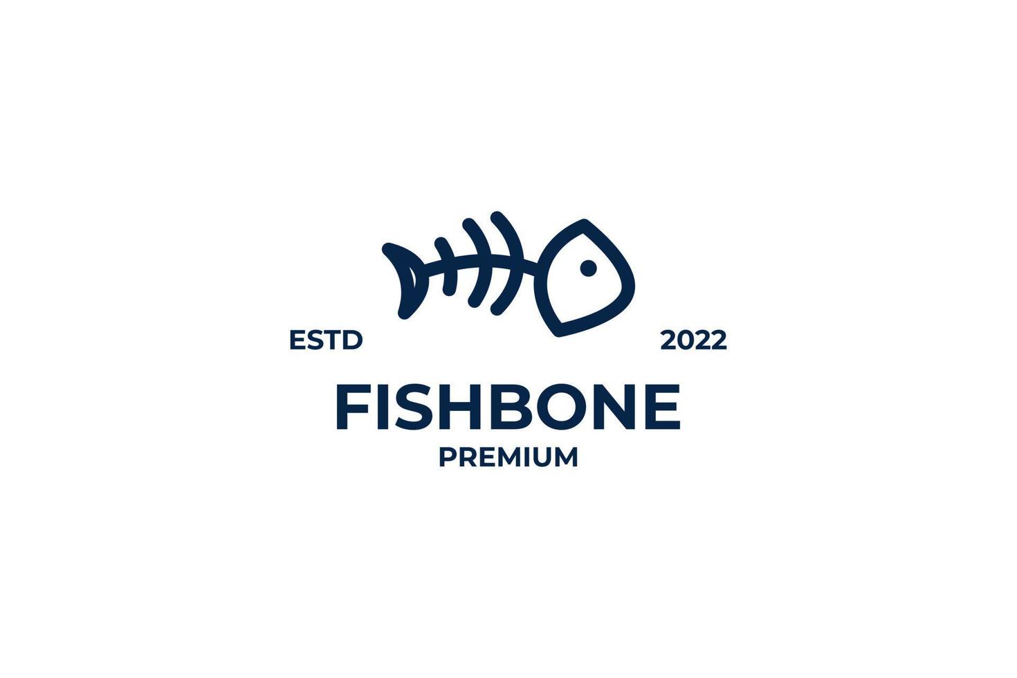 Fish bone logo design vector template