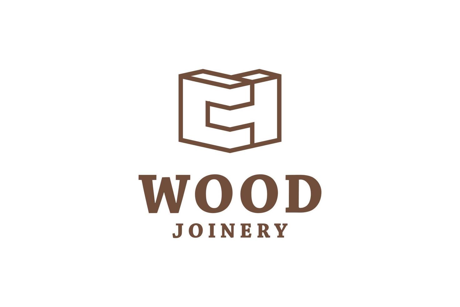 wood joinery icon logo design vector