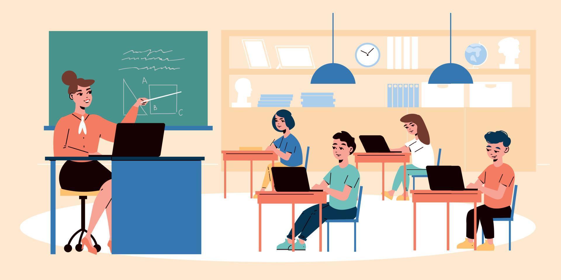 School Classroom Background vector